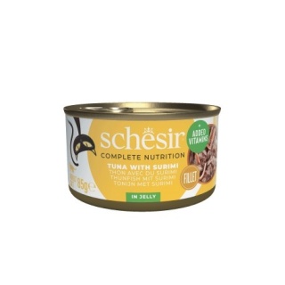 Schesir karma mokra, dla kotów, tuńczyk z surimi w galarecie, 85 g, puszka