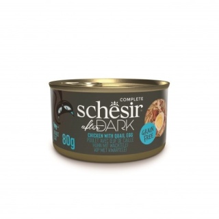 Schesir After Dark, karma mokra, dla kota, kurczak w bulionie z jajkami przepiórczymi, 80 g, puszka