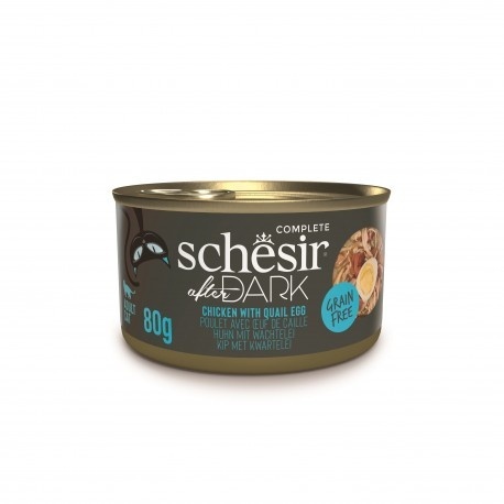 Schesir After Dark, karma mokra, dla kota, kurczak w bulionie z jajkami przepiórczymi, 80 g, puszka