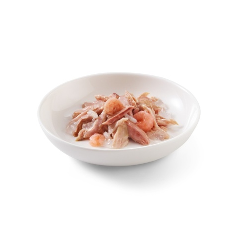 Schesir karma mokra, dla kotów, tuńczyk z krewetkami w galarecie, 85 g, puszka Schesir karma mokra, dla kotów, tuńczyk z krewetkami w galarecie, 85 g, puszka