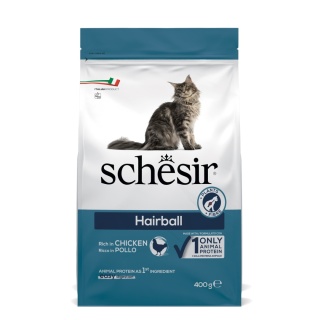 Schesir karma sucha, dla kota, kurczak, 400 g dla długowłosych