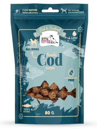 Syta Micha Fish & Seafood Przysmaki z dorszem dla psa 80g