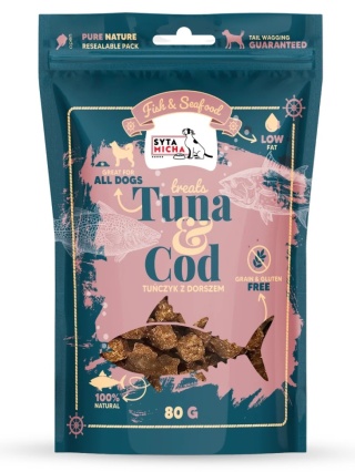 Syta Micha Fish & Seafood Przysmaki z tuńczykiem i dorszem dla psa 80g