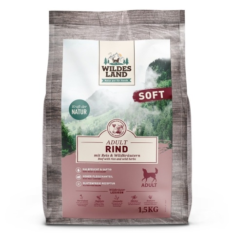 WILDES LAND DOG Soft Rind - wołowina - półwilgotna karma dla psa (1,5kg) WILDES LAND DOG Soft Rind - wołowina - półwilgotna karma dla psa (1,5kg)