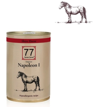 77 SevenSeven Karma mokra dla psa Napoleon I z koniną rasy Shire z siemieniem lnianym puszka 400g