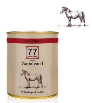 77 SevenSeven Karma mokra dla psa Napoleon I z koniną rasy Shire z siemieniem lnianym puszka 800g