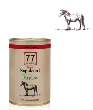 77 SevenSeven Karma mokra dla psa Junior Napoleon I z koniną rasy Shire z siemieniem lnianym puszka 400g