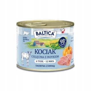 BALTICA SMAKI REGIONÓW Karma mokra dla Kociąt Indyk Cielęcina Pasztet 185g