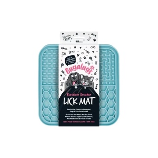 Bugalugs - Lick Mat for Dogs & Cats - Mata do lizania dla psa i kota, 3 rodzaje wypustek, niebieska