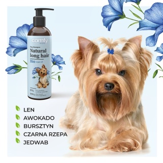 COMFY Szampon Natural Long Hair dla psów i kotów długowłosych – naturalna pielęgnacja i łatwe rozczesywanie 250 ml
