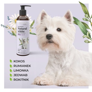 COMFY Szampon Natural White dla psów – podkreślenie białej sierści i blasku 250 ml