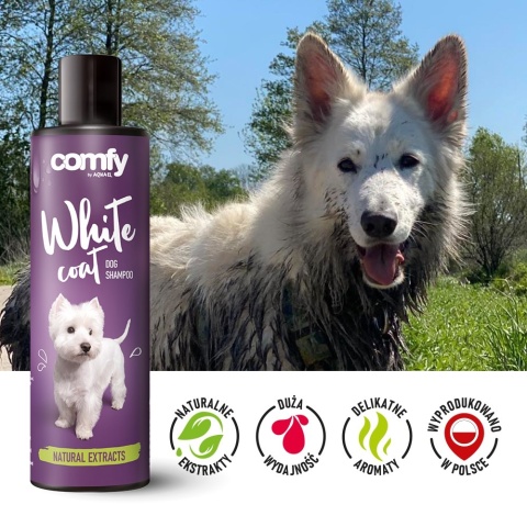 COMFY Szampon White Coat dla psów - pielęgnacja i rozjaśnianie białej sierści 250 ml