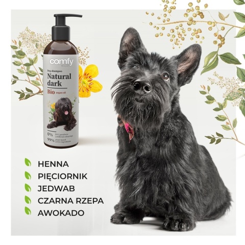 COMFY Szampon Natural Dark dla psów – podkreślenie ciemnej sierści 250 ml
