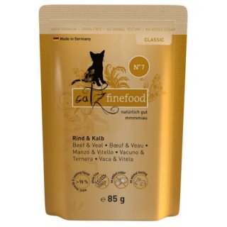 Catz Finefood Classic N°7 Wołowina i Cielęcina Wartościowa karma mokra dla kota - z dodatkiem moreli- saszetka 85 g