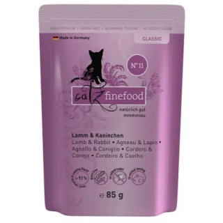 Catz Finefood Classic N°11 Jagnięcina i Królik - Wartościowa karma mokra dla kota - delikatna jagnięcina i królik saszetka 85 g