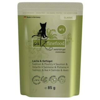 Catz Finefood Classic N.05 Łosoś i drób – mokra karma premium dla kota w saszetce 85 g