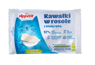 Comfy Appetit Kawałki w rosole z białą rybą 340 g (4×85 g) – mokra karma dla kotów sterylizowanych, niskotłuszczowa