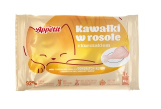Comfy Appetit Kawałki w rosole z kurczakiem 340 g (4×85 g) – mokra karma bezzbożowa dla kota