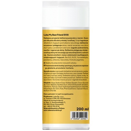 Luba My best friend DOG szampon dla juniorów i skóry wrażliwej 200ml