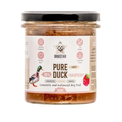 Dogstar - Kaczka z malinami 300g - Karma mokra premium dla psów dorosłych