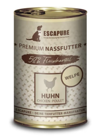 Escapure Puppy Huhn - mokra karma dla szczeniąt, kurczak z warzywami i owocami