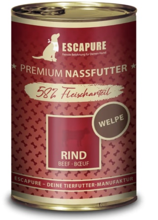 Escapure Puppy Rind - mokra karma dla szczeniąt, wołowina z warzywami i owocami