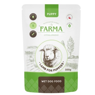 FARMA Manufaktura Karma Mokra dla Szczeniaka Jagnięcina Saszetka 500g