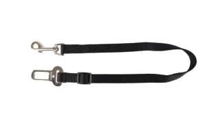 Flamingo Car Safety Belt Kura Black Nylon - smycz do samochodu dla psa, nylonowa, czarna - M