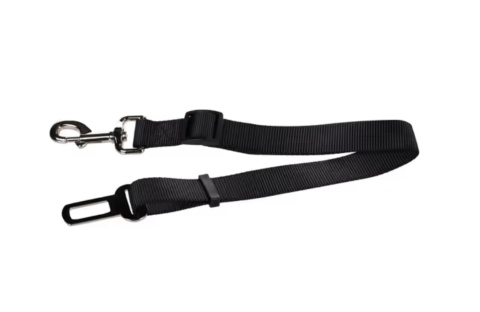 Flamingo Car Safety Belt Kura Black Nylon - smycz do samochodu dla psa, nylonowa, czarna - M