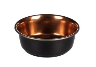 Flamingo Ezra Round Black & Copper - stalowa miska dla psa i kota, czarno - miedziana, r. S 300 ml