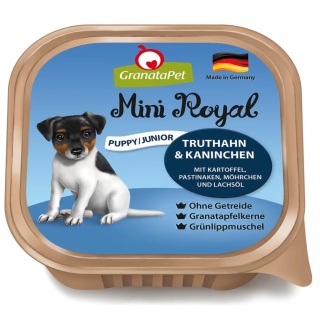 GranataPet Mini Royal Junior/Puppy Turkey & Coney - mokra karma dla szczeniąt i młodych psów małych ras, indyk i królik 150 g