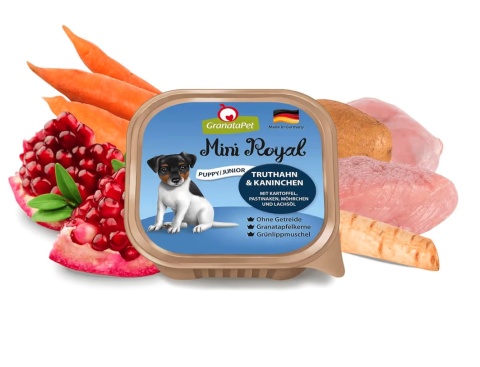GranataPet Mini Royal Junior/Puppy Turkey & Coney - mokra karma dla szczeniąt i młodych psów małych ras, indyk i królik 150 g