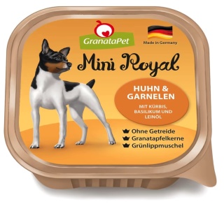 GranataPet Mini Royal Chicken & Prawns - bezzbożowa mokra karma dla psów małych ras, kurczak i krewetki 150g