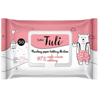 Luba Nawilżany papier toaletowy dla dzieci Tuli Truskawkowy Delikatny, miękki w dotyku 50 szt