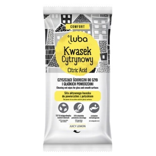 Luba Czyszczące Ściereczki - Kwasek Cytrynowy- Naturalny sposób na czystość w domu. 24 szt