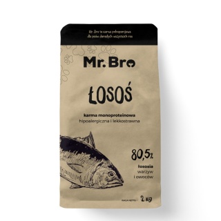 Mr.Bro Hipoalergiczna sucha karma dla psów dorosłych z łososiem 2kg