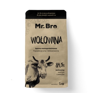 Mr.Bro Hipoalergiczna sucha karma dla psów dorosłych z wołowiną 2kg