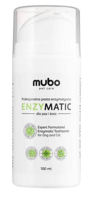 Mubo EnzyMatic Toothpaste 100ml - profesjonalna pasta enzymatyczna dla psa i kota, z czyścikiem