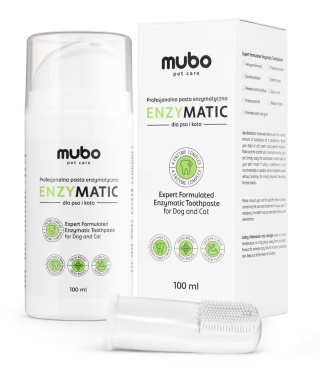 Mubo EnzyMatic Toothpaste 100ml - profesjonalna pasta enzymatyczna dla psa i kota, z czyścikiem