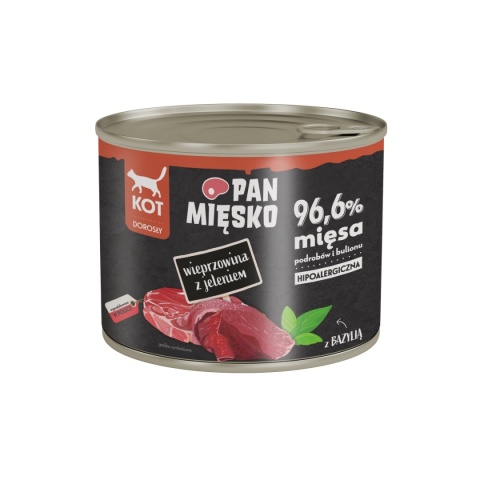 Pan Mięsko Karma mokra dla kota Wieprzowina z jeleniem (dorosły) 200g