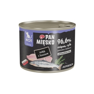 Pan Mięsko Karma mokra dla kota Indyk z łososiem (kociak) 200g