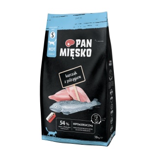 Pan Mięsko Karma sucha dla kota Kurczak z pstrągiem (dorosły) chrupki S 1,6 kg