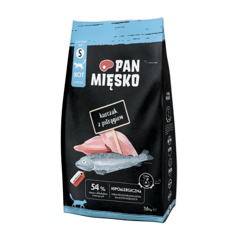 Pan Mięsko Karma sucha dla kota Kurczak z pstrągiem (dorosły) chrupki S 1,6 kg