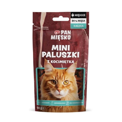 Pan Mięsko Przysmak dla kota Mini paluszki Kaczka z kocimiętką 50 g