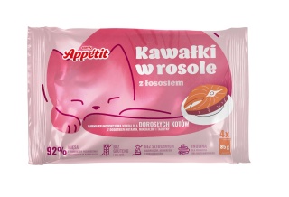 Comfy Appetit Kawałki w rosole z łososiem 340 g (4×85 g) – mokra karma dla kota, bogata w omega-3