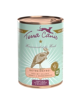 Terra Canis - Indyk z selerem, dynią i rukwią karma mokra dla psów bogata w błonnik 400g