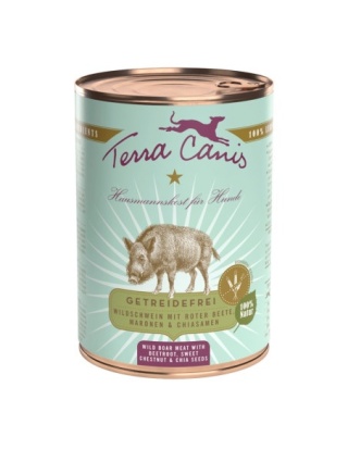 Terra Canis - Dzik z burakiem, kasztanem karma mokra dla psów bogata w błonnik 400g