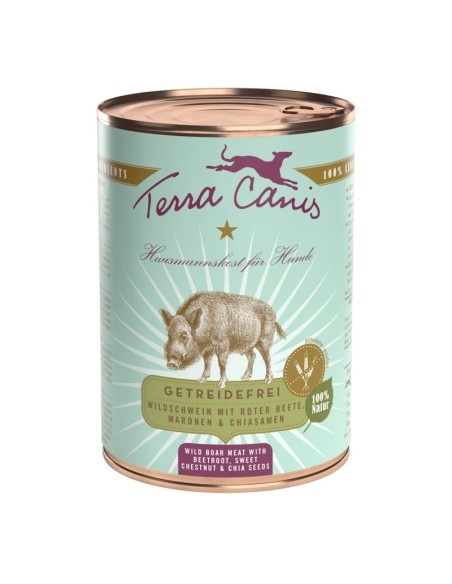 Terra Canis - Dzik z burakiem, kasztanem karma mokra dla psów bogata w błonnik 400g