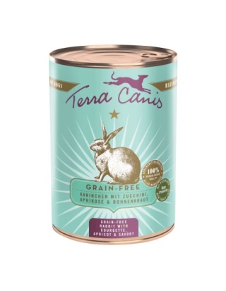 Terra Canis - Królik z cukinią, morelą i ogórecznikiem mokra karma dla psów bogata w błonnik 400g