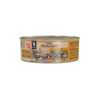 Wiejska Zagroda Karma mokra dla kota Indyk z kurczakiem (kociak) 85g